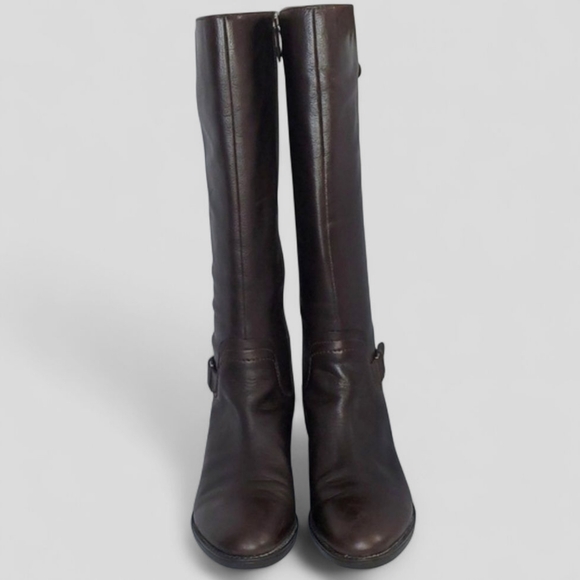 Geox leather knee boots with lace up back - Picture 2 of 14